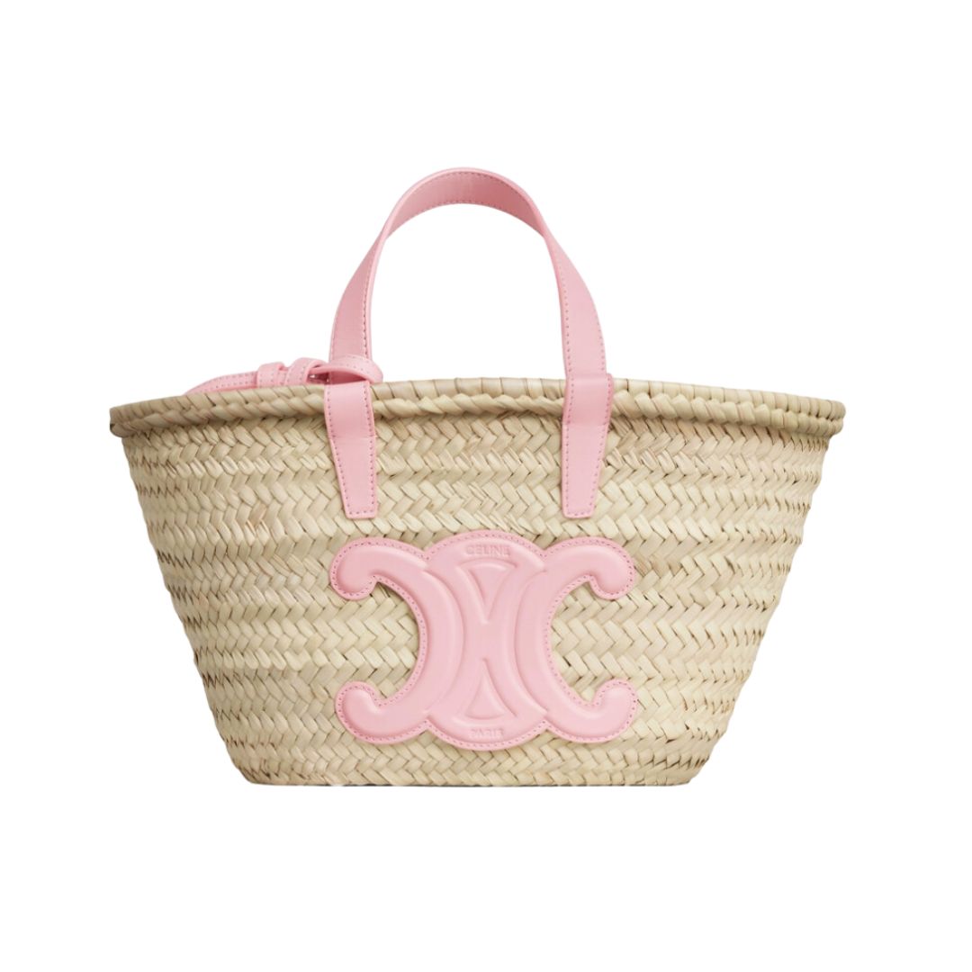 Celine Panier Basket Celine Teen Panier Basket Bag, in Raffia & Calfskin Leather