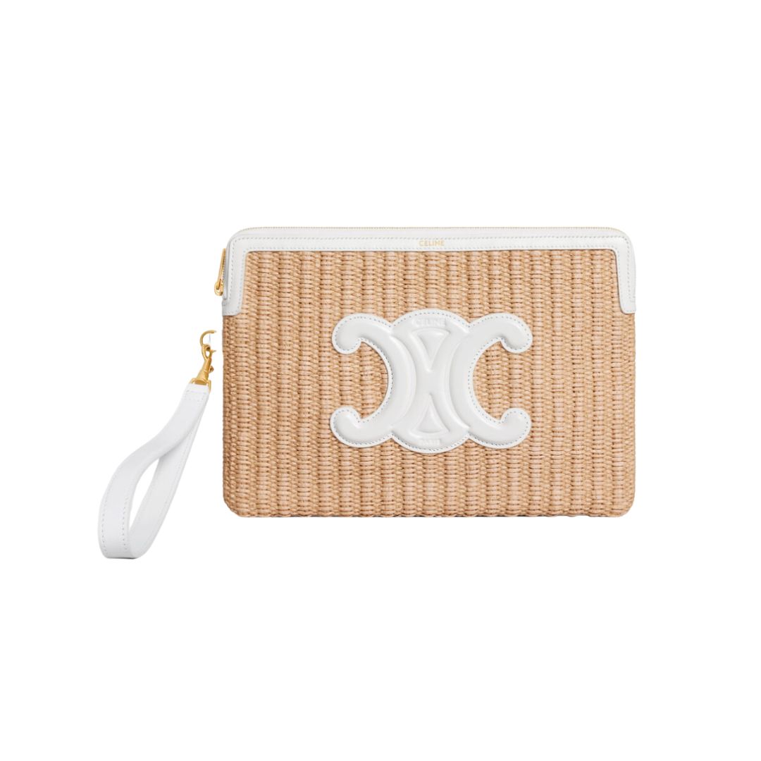 Celine Raffia Pouch